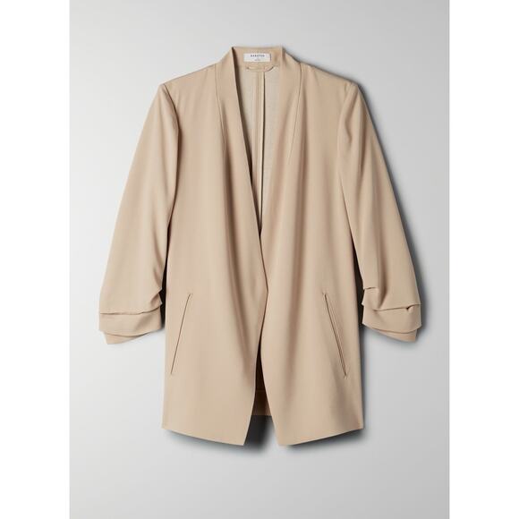 Aritzia Jackets & Blazers - Aritzia Babaton Power Hip Blazer Mirror Crepe Cream Beige Size 4 Preppy